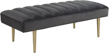 Load image into Gallery viewer, Jax Grey Velvet Bench