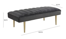 Load image into Gallery viewer, Jax Grey Velvet Bench
