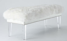 Load image into Gallery viewer, Luxe Sheepskin Lucite Bench