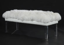Load image into Gallery viewer, Luxe Sheepskin Lucite Bench