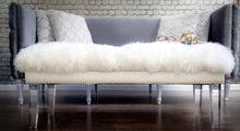Load image into Gallery viewer, Luxe Sheepskin Lucite Bench