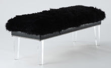 Load image into Gallery viewer, Luxe Sheepskin Lucite Bench