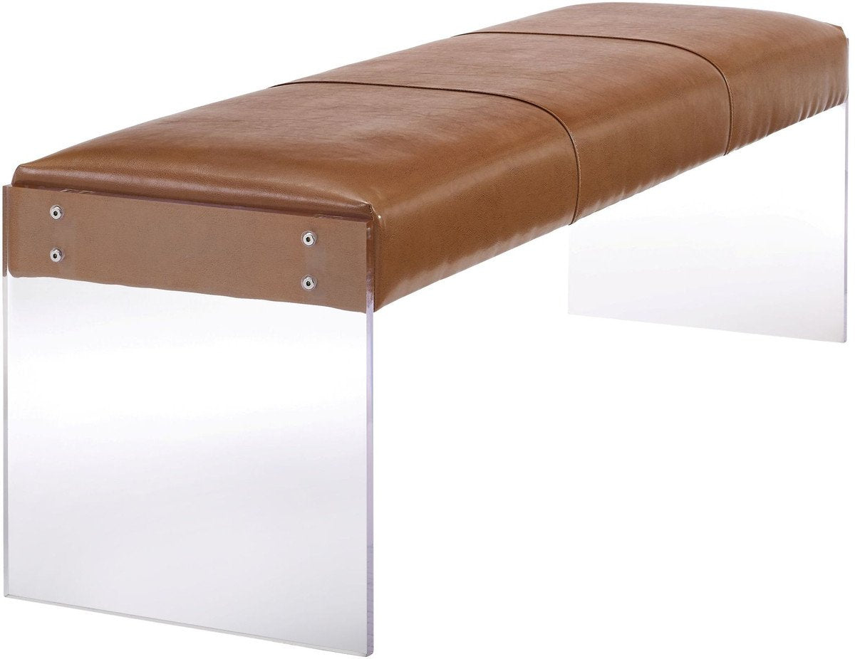 Envy Leather-Acrylic/Velvet Bench