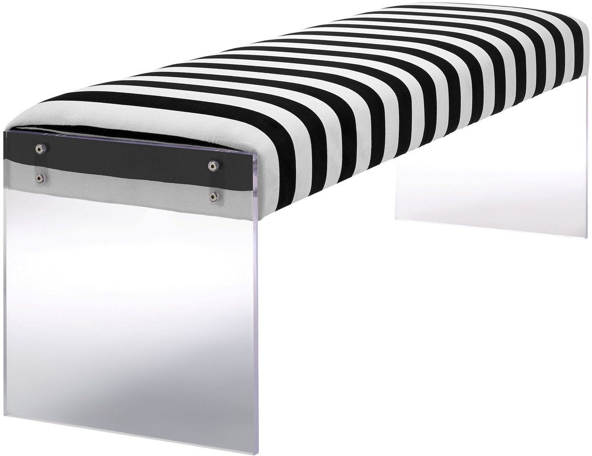 Envy Leather-Acrylic/Velvet Bench