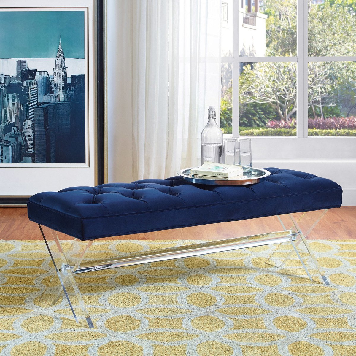 Claira Lucite Bench