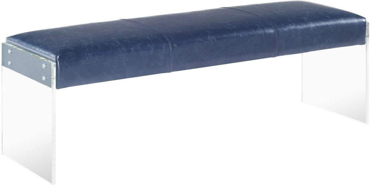 Envy Leather-Acrylic/Velvet Bench