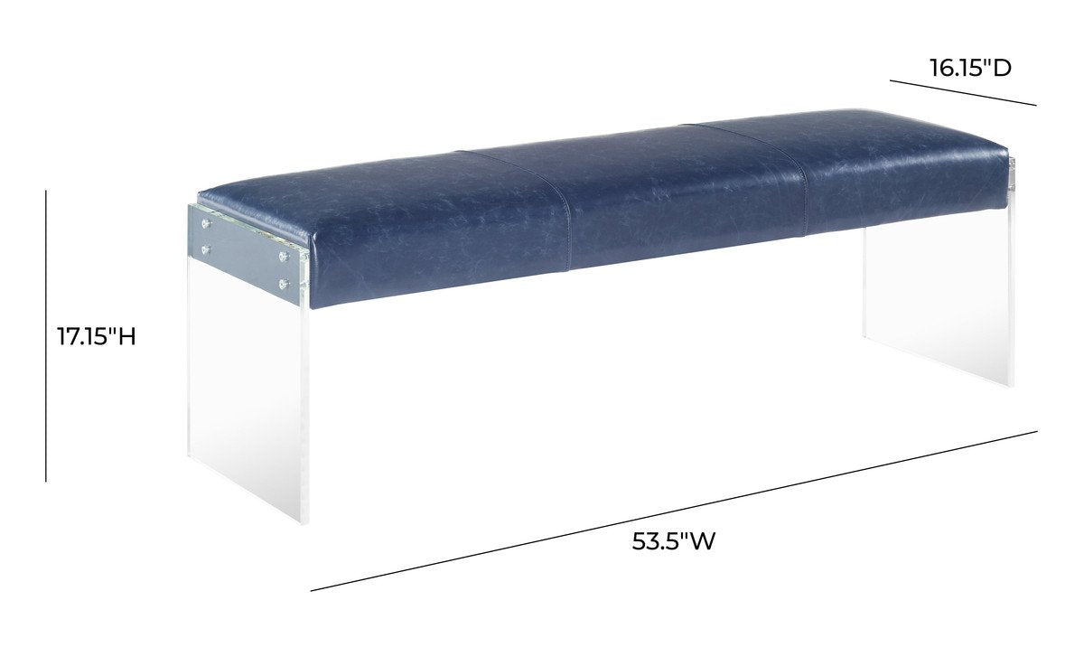 Envy Leather-Acrylic/Velvet Bench