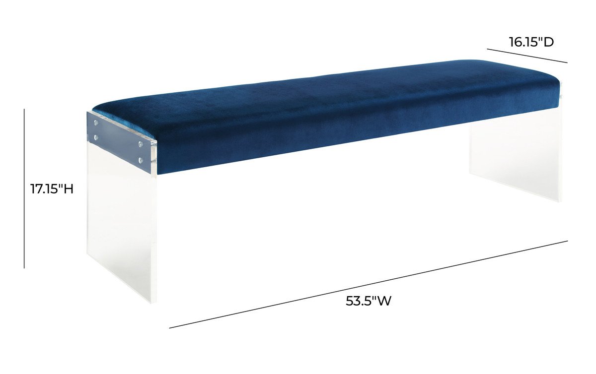 Envy Leather-Acrylic/Velvet Bench