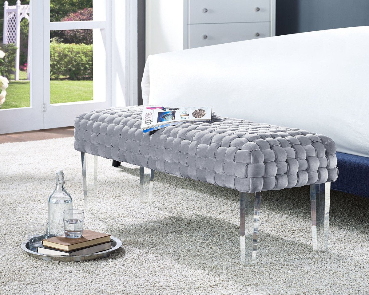 Sal Woven Velvet Bench