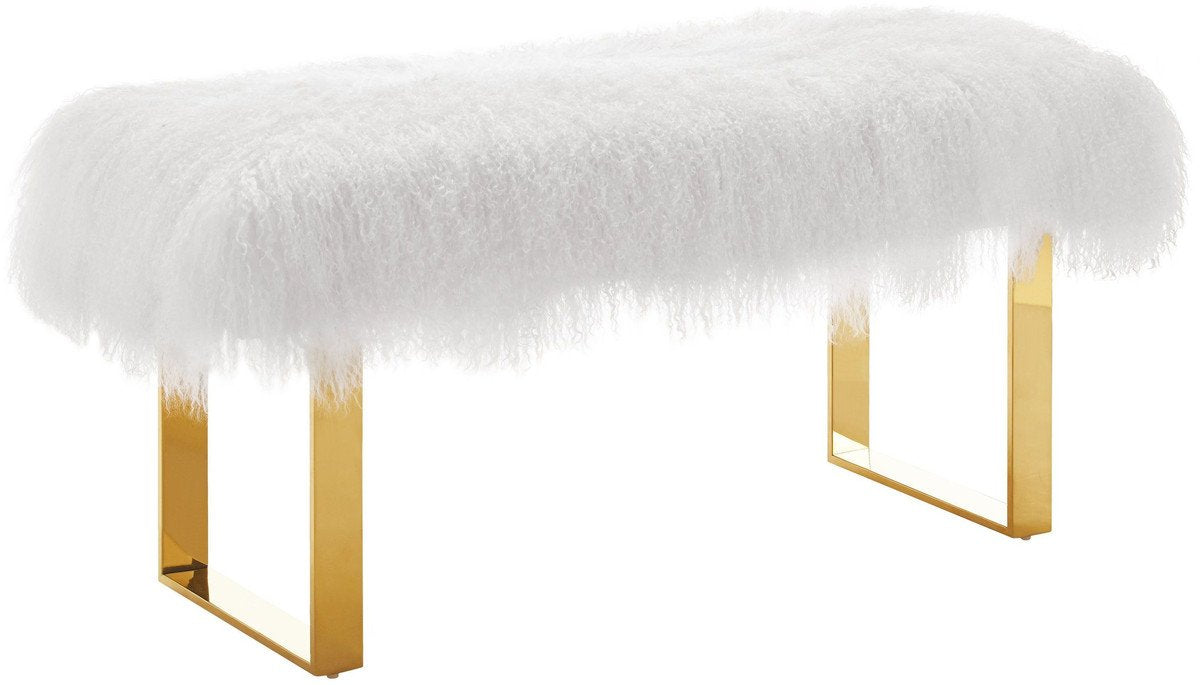 Sherpa Sheepskin Bench
