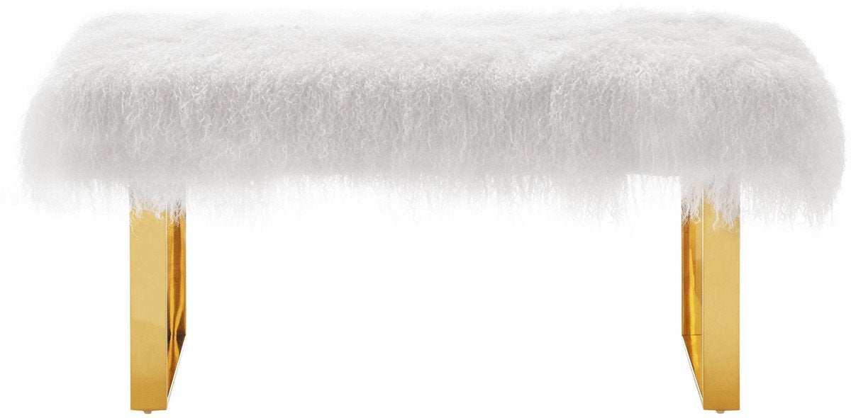 Sherpa Sheepskin Bench