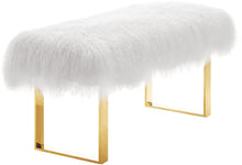 Load image into Gallery viewer, Sherpa Sheepskin Bench