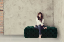 Load image into Gallery viewer, Kaylee Jumbo Velvet Ottoman