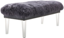 Load image into Gallery viewer, Luxe Sheepskin Lucite Bench