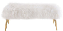 Load image into Gallery viewer, Churra White Sheepskin Bench