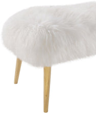 Load image into Gallery viewer, Churra White Sheepskin Bench