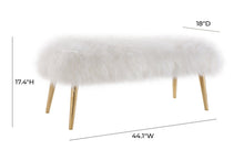Load image into Gallery viewer, Churra White Sheepskin Bench