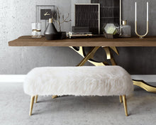 Load image into Gallery viewer, Churra White Sheepskin Bench