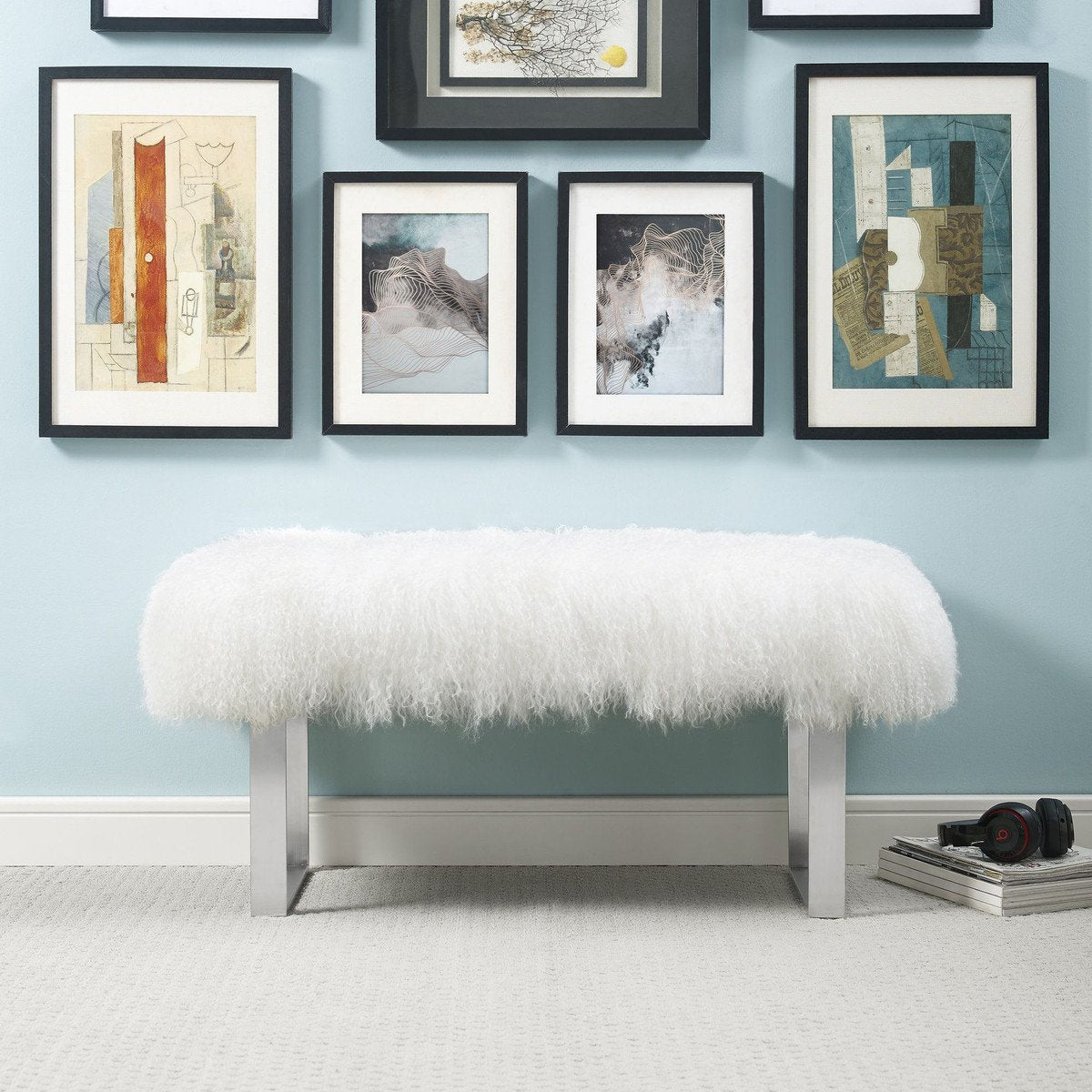 Sherpa Sheepskin Bench