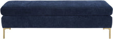 Load image into Gallery viewer, Delilah Navy Textured Velvet Bench