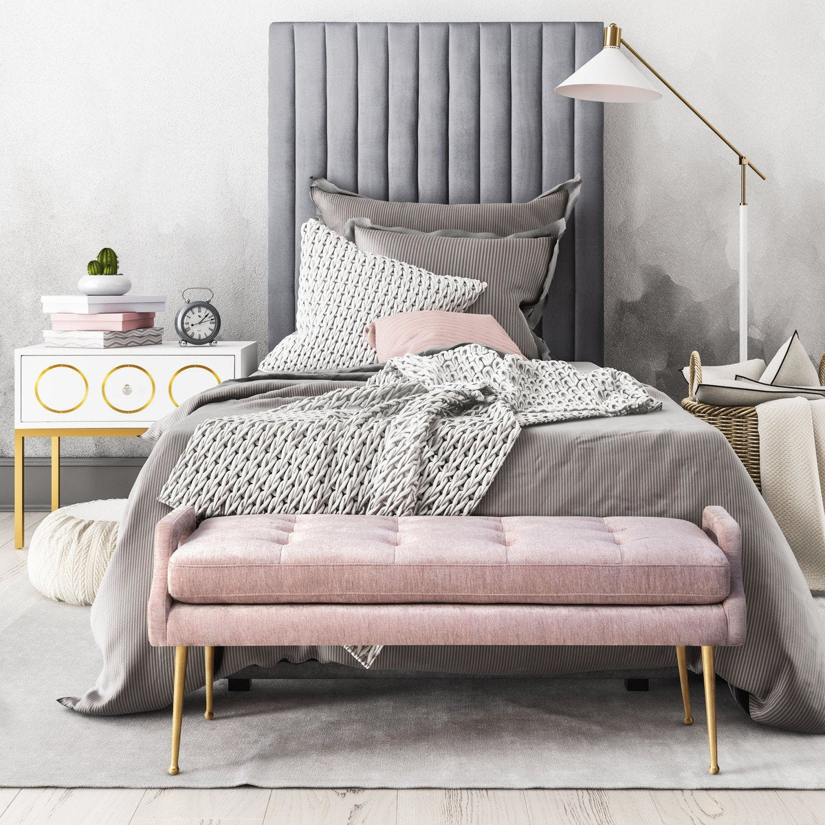 Eileen Slub Velvet Bench