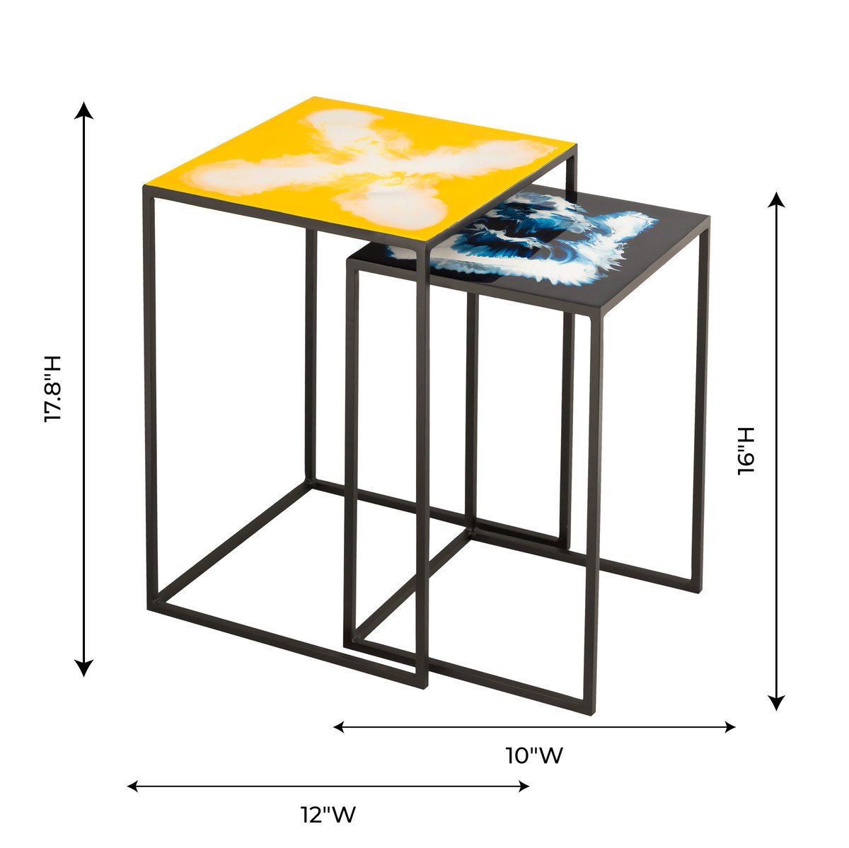 Enamel Side Tables (Set of 2)