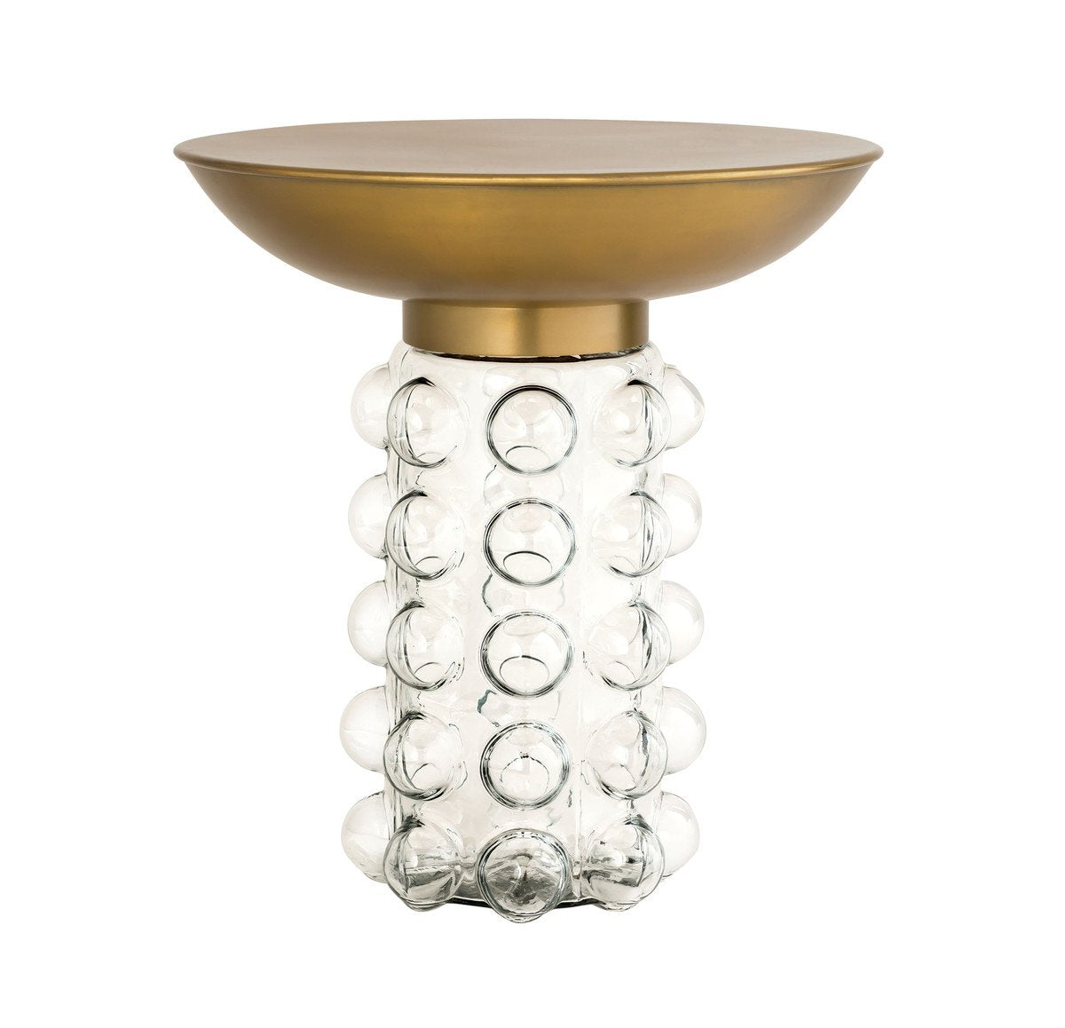 Glass and Brass Side Table