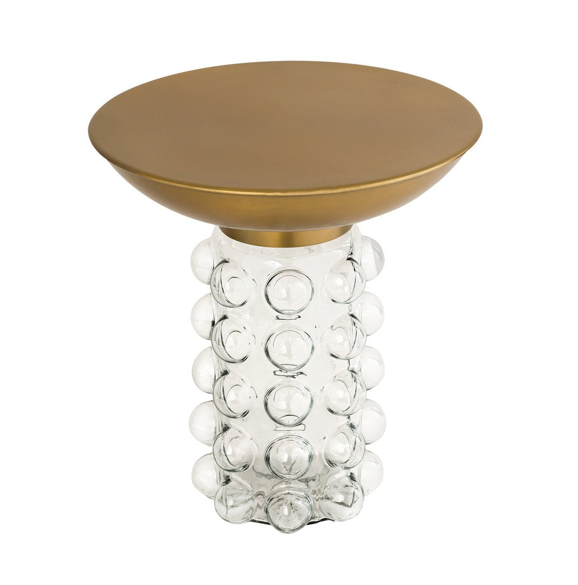 Glass and Brass Side Table