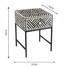 Load image into Gallery viewer, Noire Bone Inlay Side Table