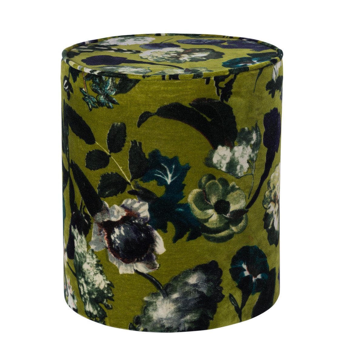 Floral Velvet Pouf