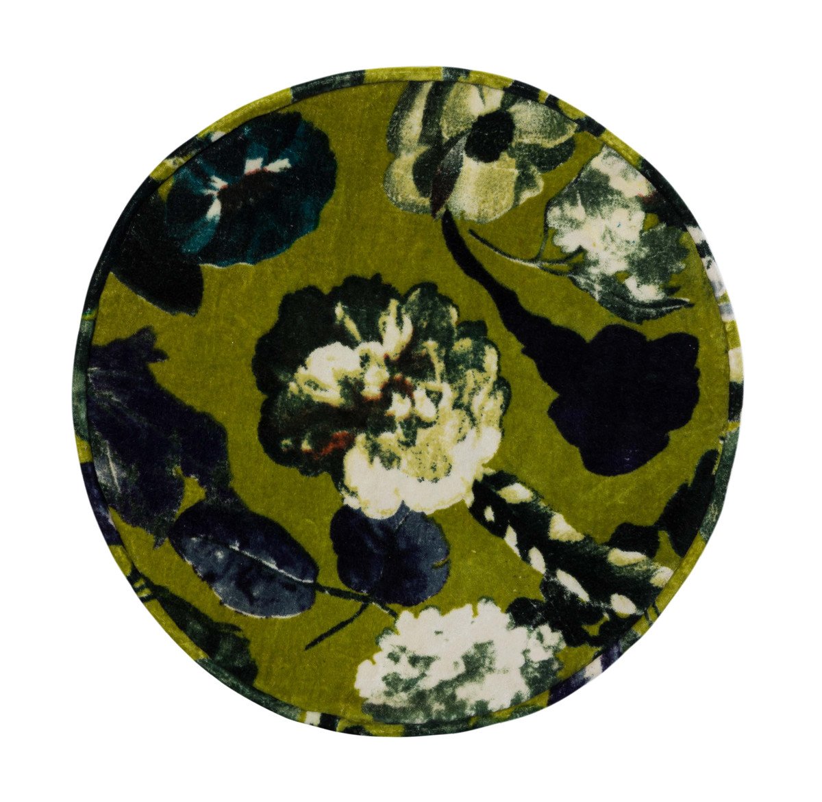 Floral Velvet Pouf