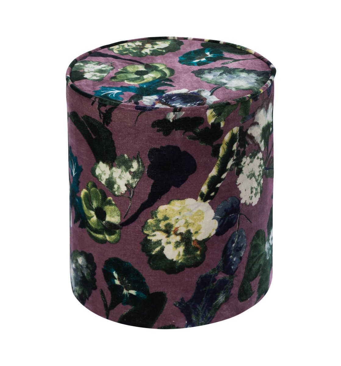 Floral Velvet Pouf