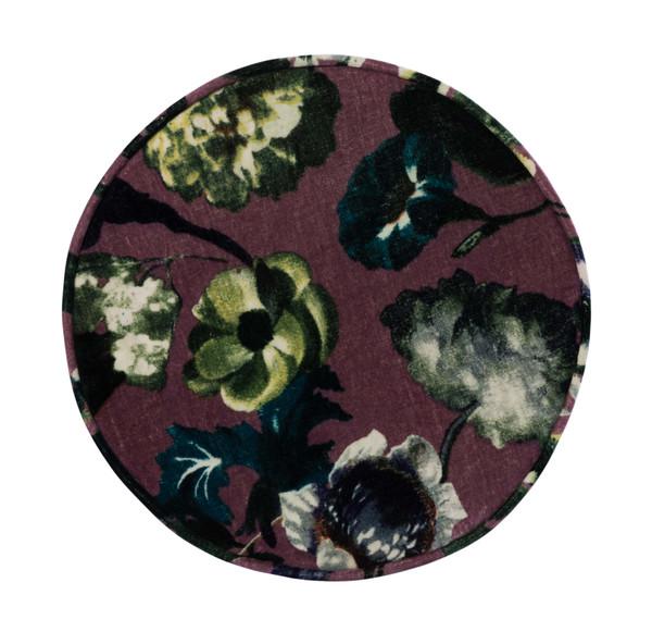 Floral Velvet Pouf