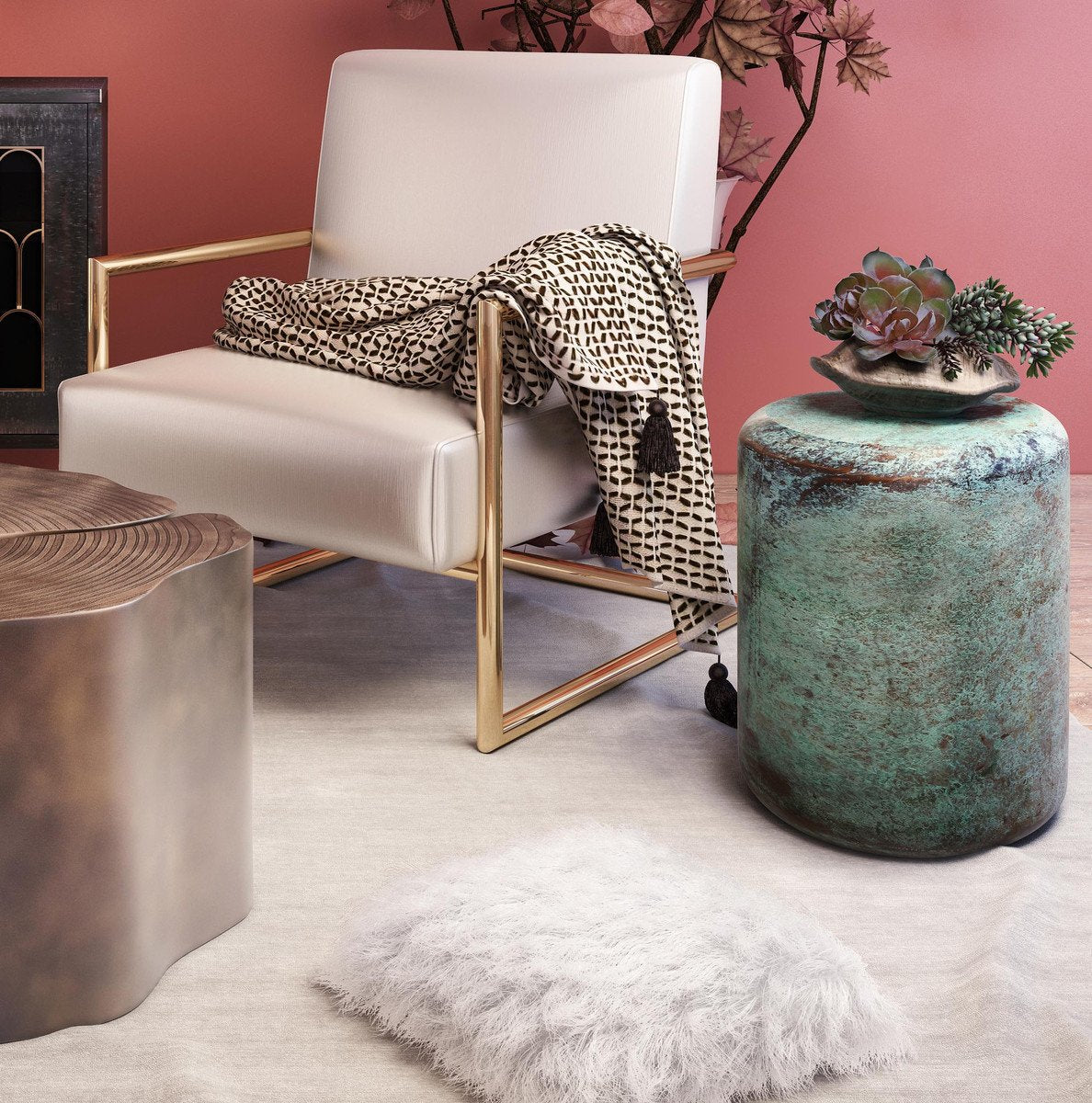 Bohemia Green Steel Stool