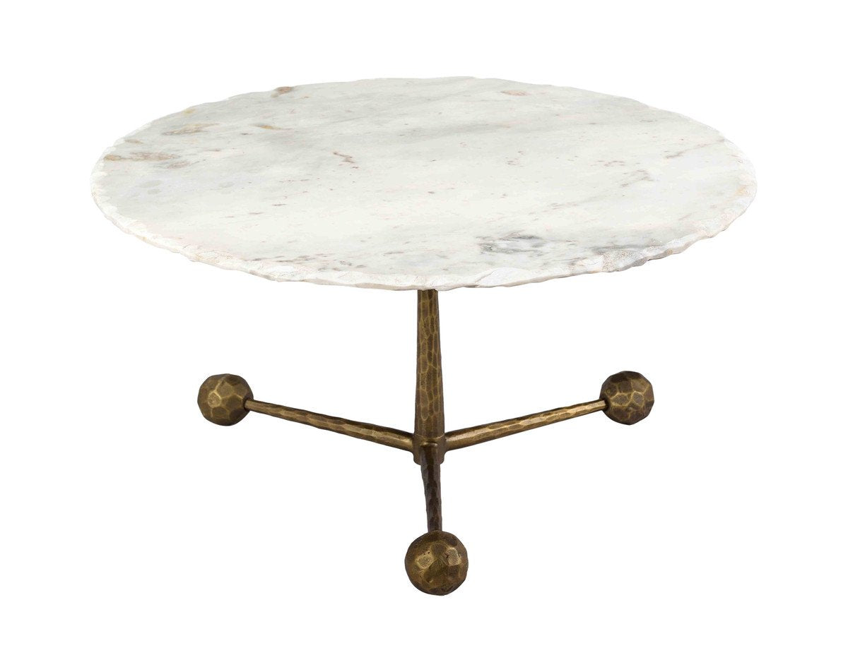Orbital White Marble Cocktail Table