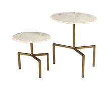 Load image into Gallery viewer, Hanish White Marble Tables - Set of 2