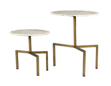Load image into Gallery viewer, Hanish White Marble Tables - Set of 2