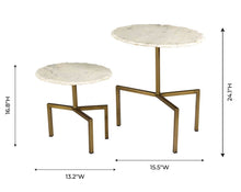Load image into Gallery viewer, Hanish White Marble Tables - Set of 2