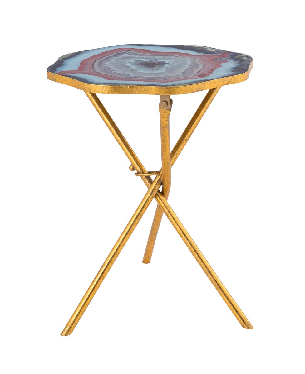 Lava Blue Agate Side Table