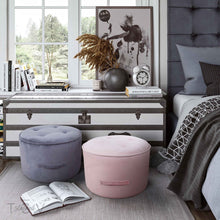 Load image into Gallery viewer, Luna Velvet Ottoman