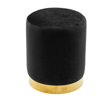 Load image into Gallery viewer, Pri Black Velvet Ottoman