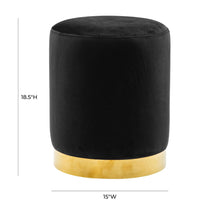 Load image into Gallery viewer, Pri Black Velvet Ottoman