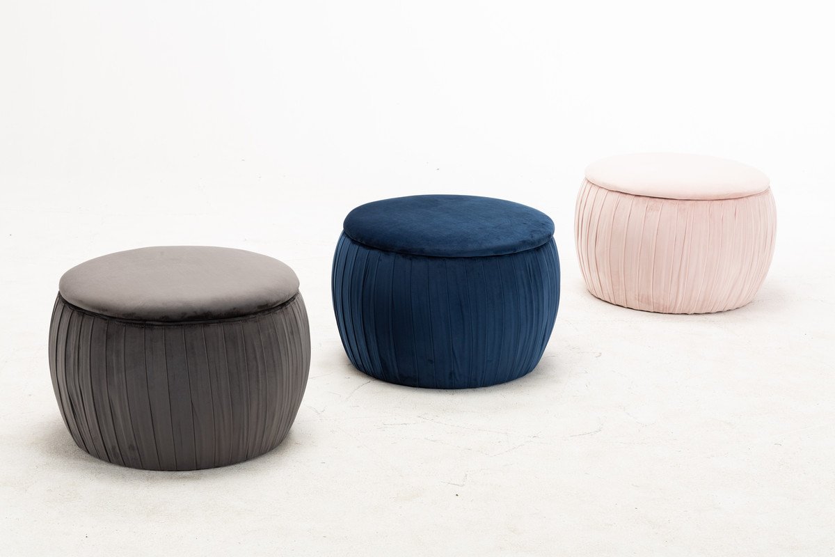Fleur Velvet Storage Ottoman