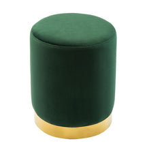 Load image into Gallery viewer, Pri Forest Green Velvet Ottoman