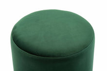 Load image into Gallery viewer, Pri Forest Green Velvet Ottoman