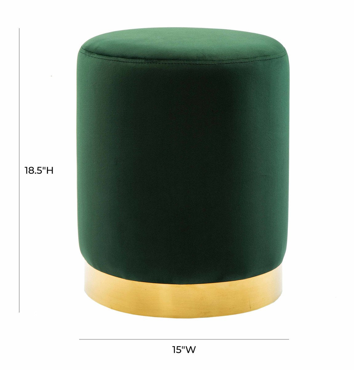 Pri Forest Green Velvet Ottoman