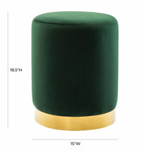 Load image into Gallery viewer, Pri Forest Green Velvet Ottoman