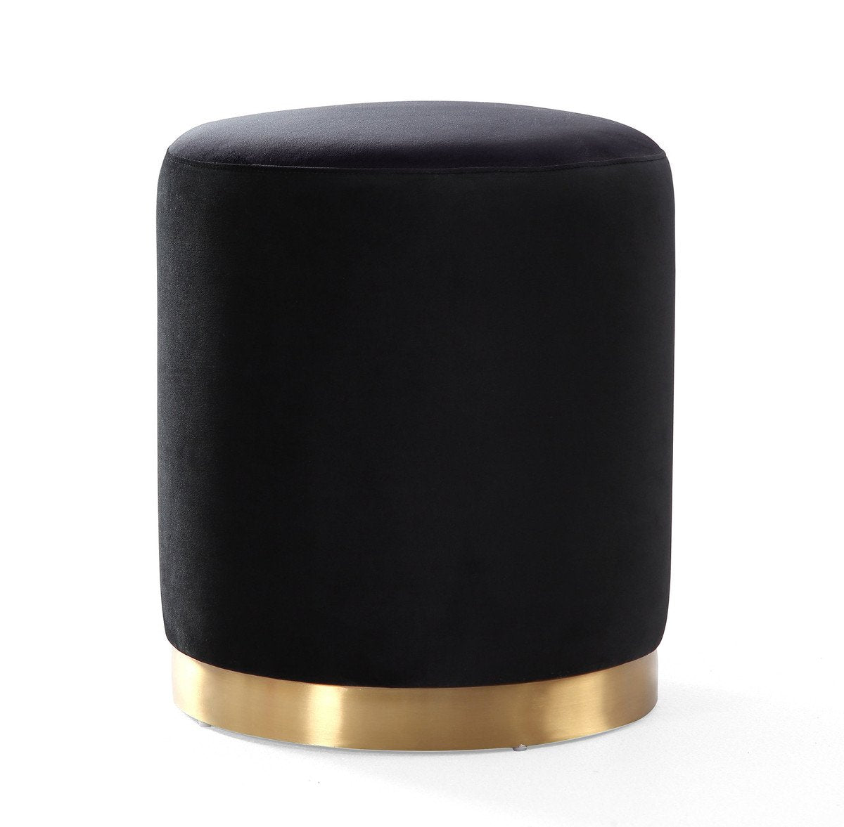 Opal Velvet Ottoman with Gold Base
