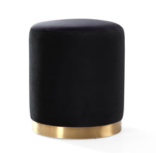 Load image into Gallery viewer, Opal Velvet Ottoman with Gold Base