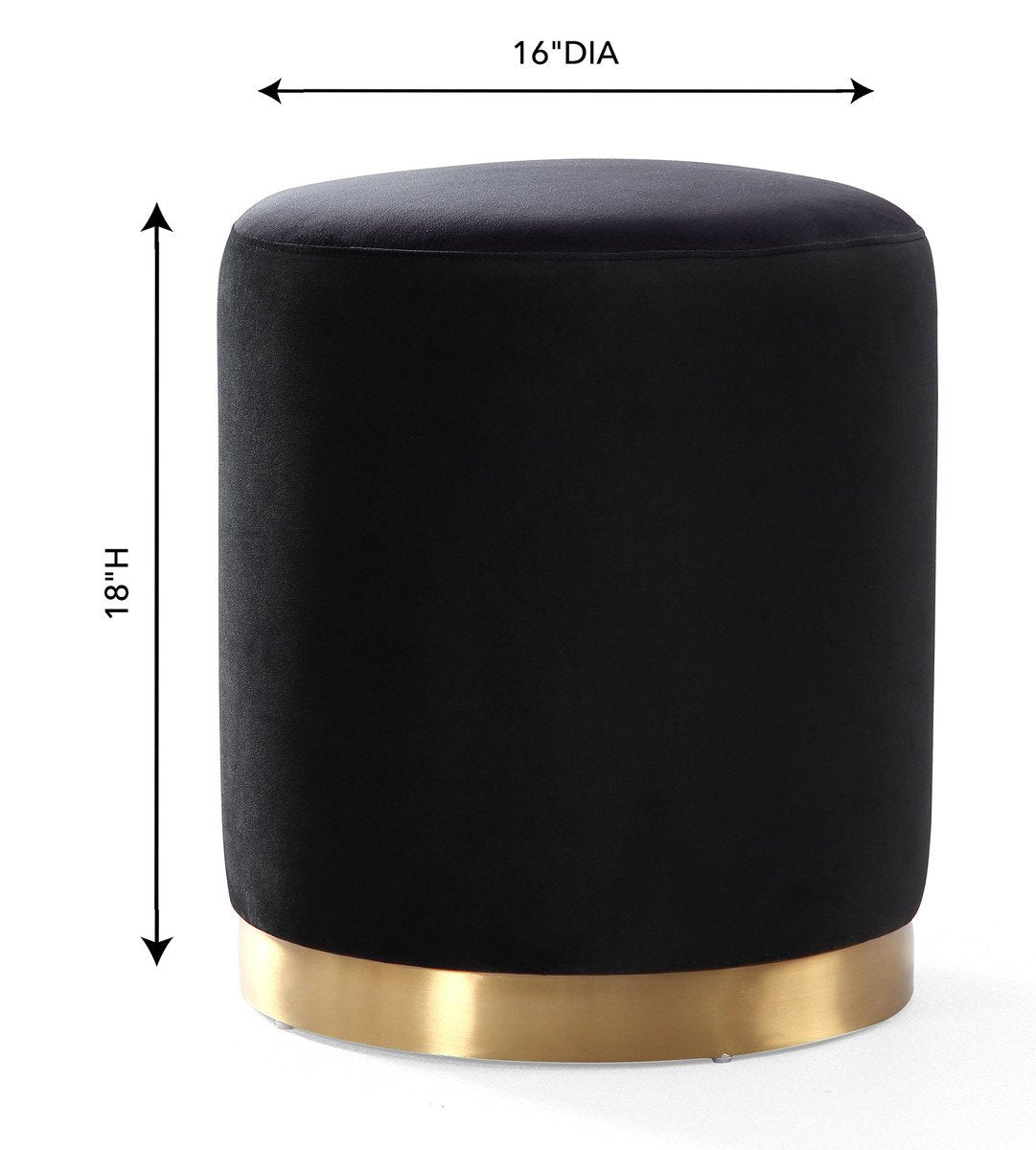 Opal Velvet Ottoman with Gold Base